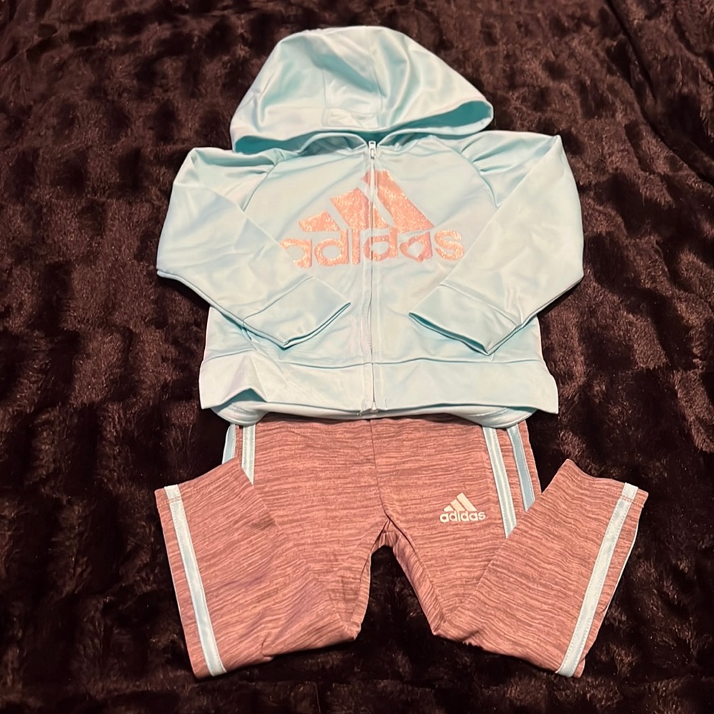 Toddler Girls Adidas Matching Jacket and Pants Set